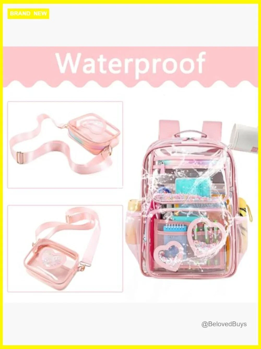 Clear Backpack for Girls, Heavy Duty See Through Daypack, Stadium Approved